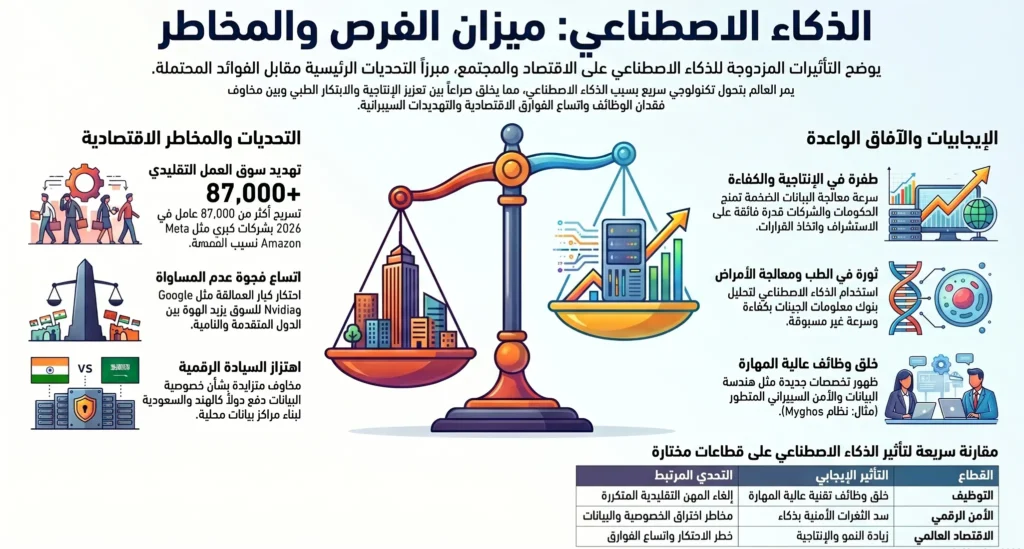 مخاطر و ايجابيات الذكاء الإصطناعي على الاقتصاد العالمي